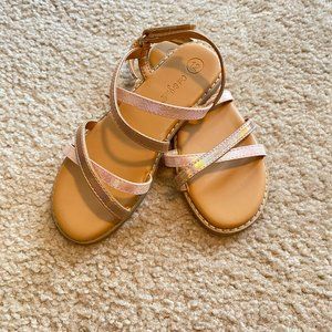 Shimmery Pink Strap Sandals